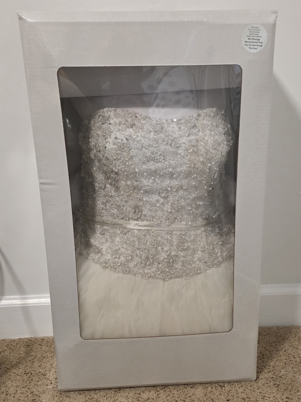 Oleg Cassini Ivory Beaded Strapless Wedding Dress Bodice